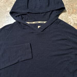 Worn Brand Merino Hoodie Mens Medium Blue Cloudbase Wool Outdoor Hiking Hudson